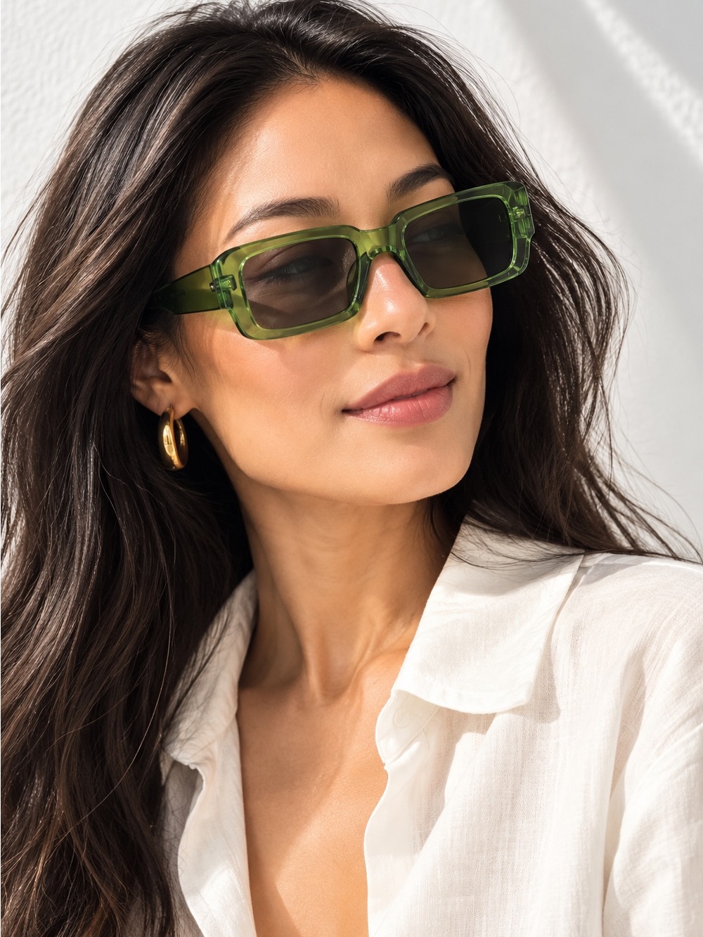 Peter Jones Badshah Green Square Sunglasses Model 13031 Retro 54-21-142